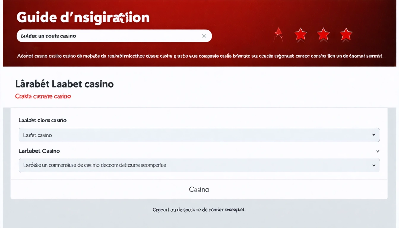 Guide d'inscription Larabet casino créer un compte sécurisé